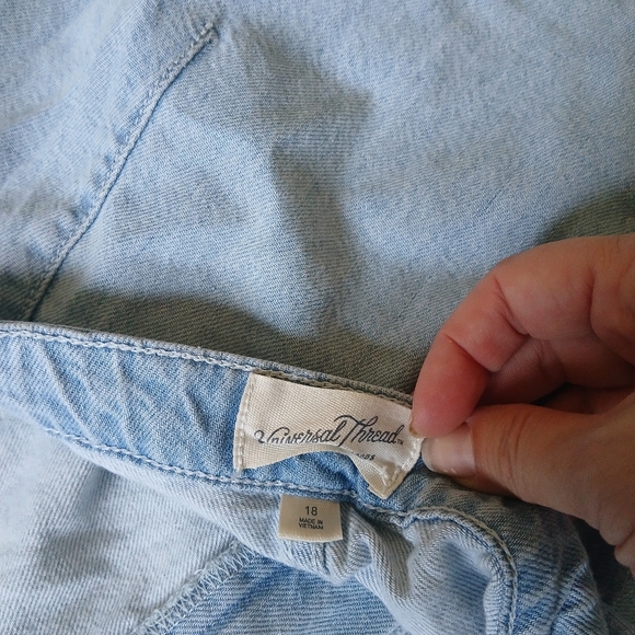 Women's Halter Neck Denim Maxi Dress - Universal Thread Blue size 18 - Picture 6 of 8